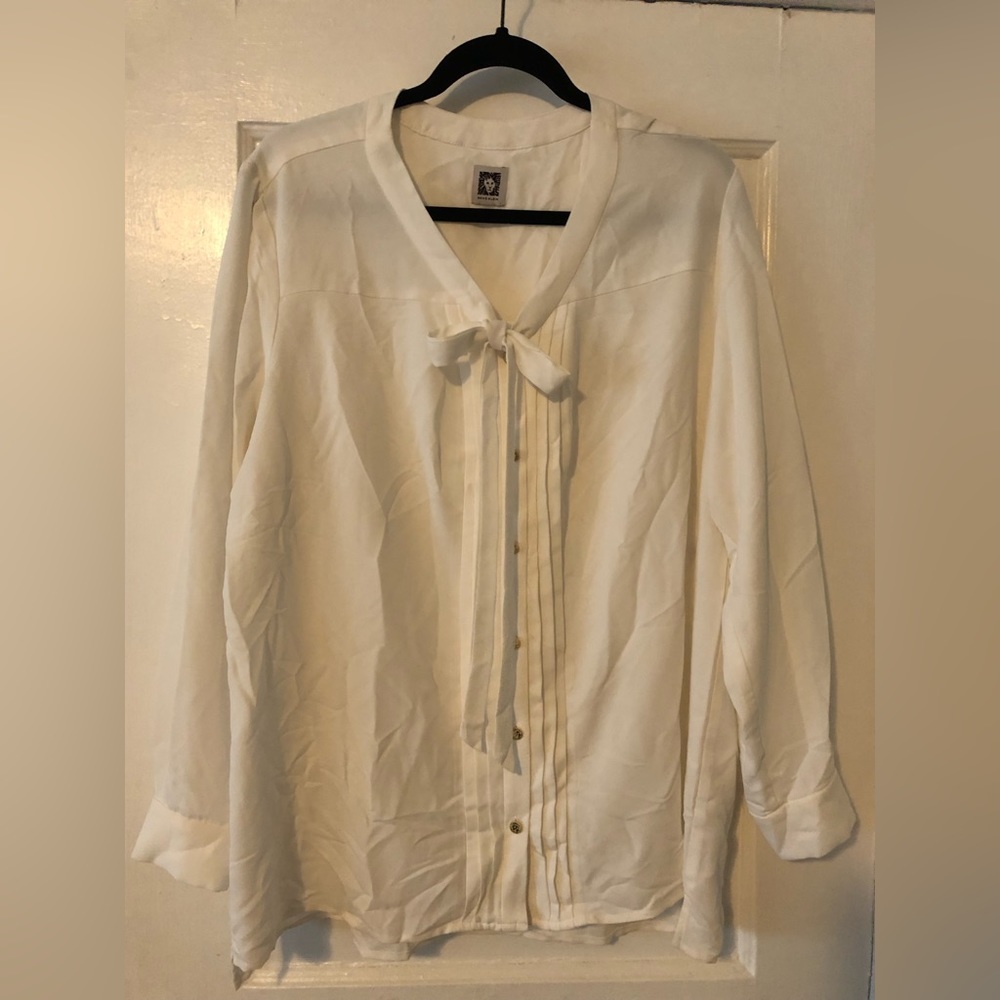 Anne Klein tie-neck blouse